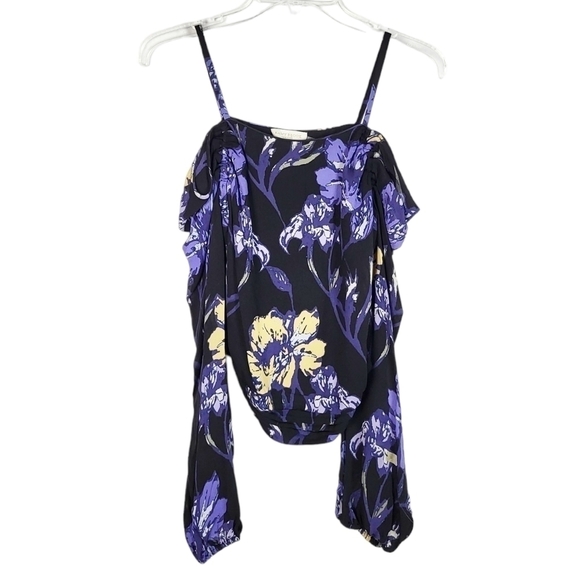 RAMY BROOK floral cold shoulder silk top - Picture 2 of 6